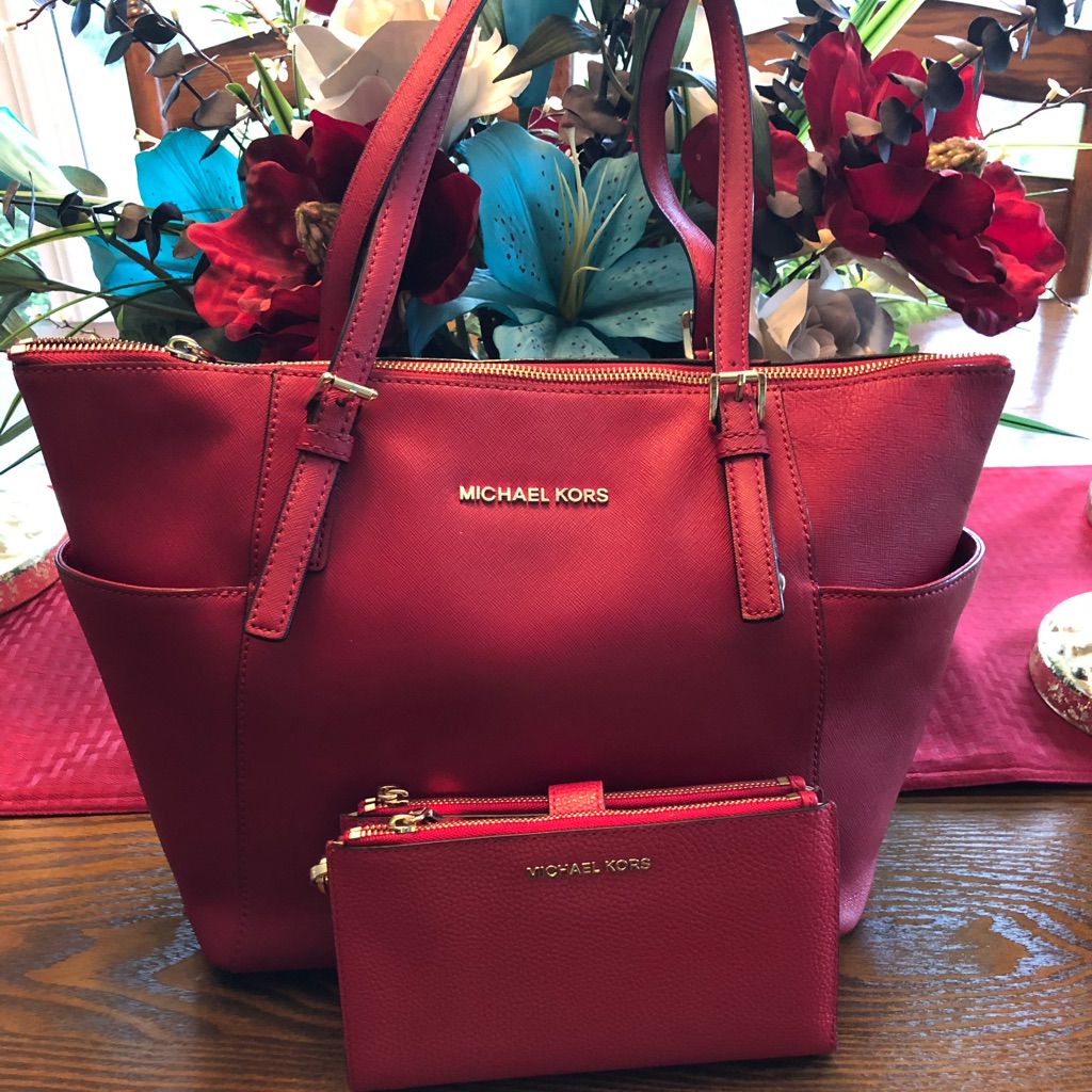 Michael Kors Jet Set Purse And New Billfold